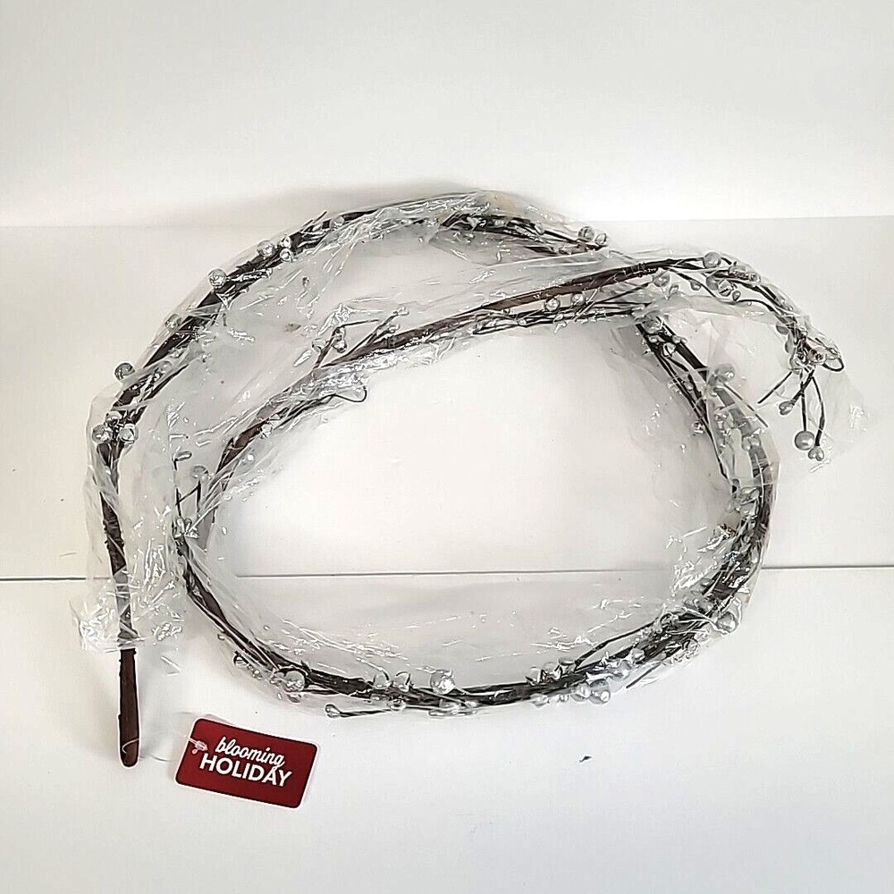Blooming Holiday 66in Silver Pip Berries And Bells Garland Christmas
